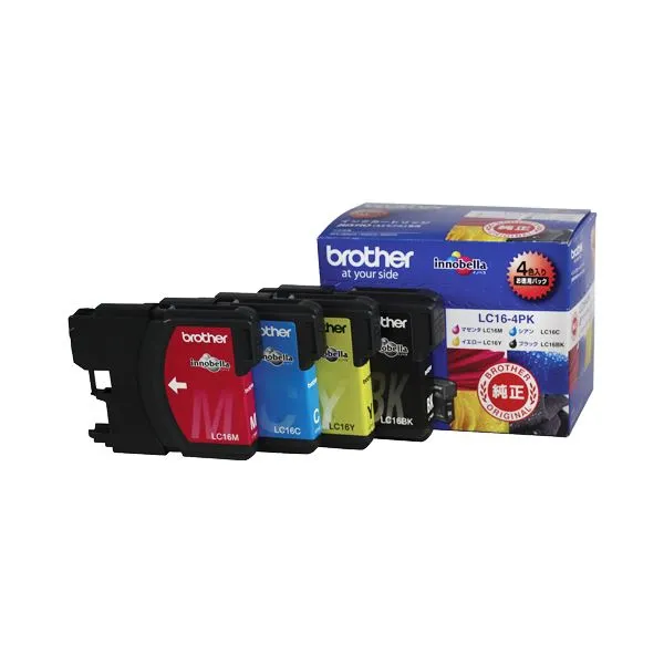 【送料無料】(まとめ) ブラザー BROTHER インクカートリッジ お徳用 4色 LC16-4PK 1箱（4個：各色1個）  【×10セット】