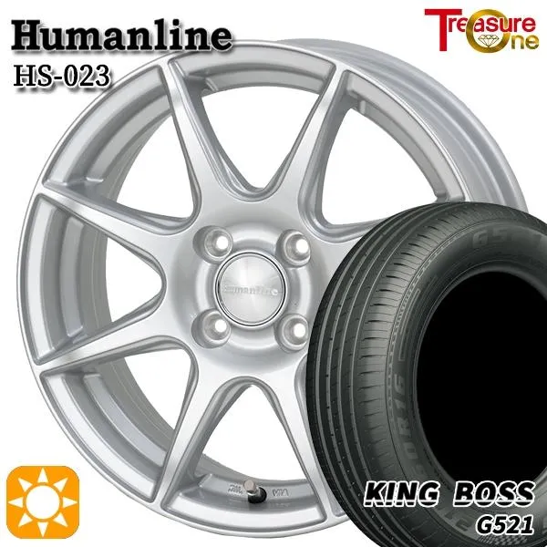 サマータイヤ ホイール4本セット 165/65R14インチ 4H100 ヒューマンライン HS023 SI DG キングボス G521