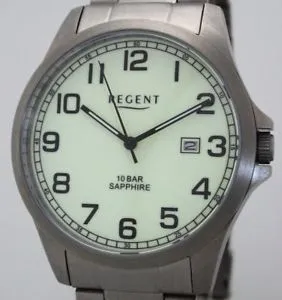 【送料無料】regent volltitan herrenuhr  10 bar wr  saphirglas uvp 89,90 eur