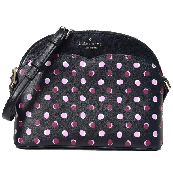 ケイトスペード バッグ katespade PVC ペイトン フィエスタ ドット 水玉 ドーム クロスボディ 斜めがけ ショルダー バッグ ブラックマルチ WKR00205【ブランド 新品 送料無料 誕生日 正規 人気 安心 保証 10倍 OUTLET 即日発送 代引無料 】