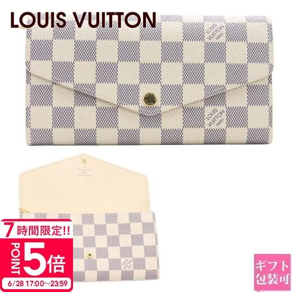 ルイヴィトン財布 長財布 ポルトフォイユ・サラ ダミエ・アズール 正規品 N63208 louis vuitton 新品 プレゼント ギフト