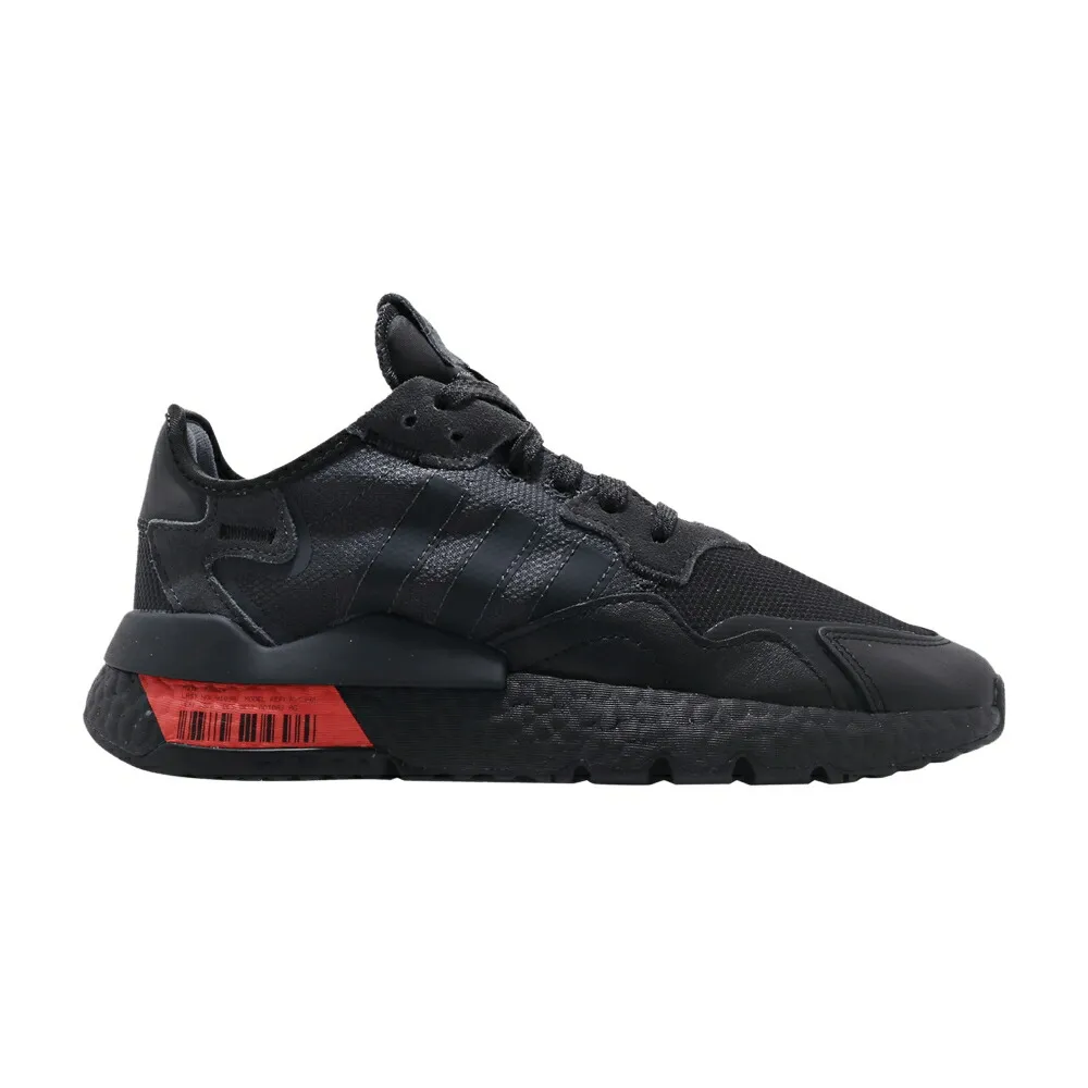 アディダス ジョガーパンツ コア 黒色 ブラック カーボン 赤 レッド HIRES RED スニーカー メンズ ADIDAS NITE JOGGER HI-RES / CORE BLACK CARBON HI RES RED
