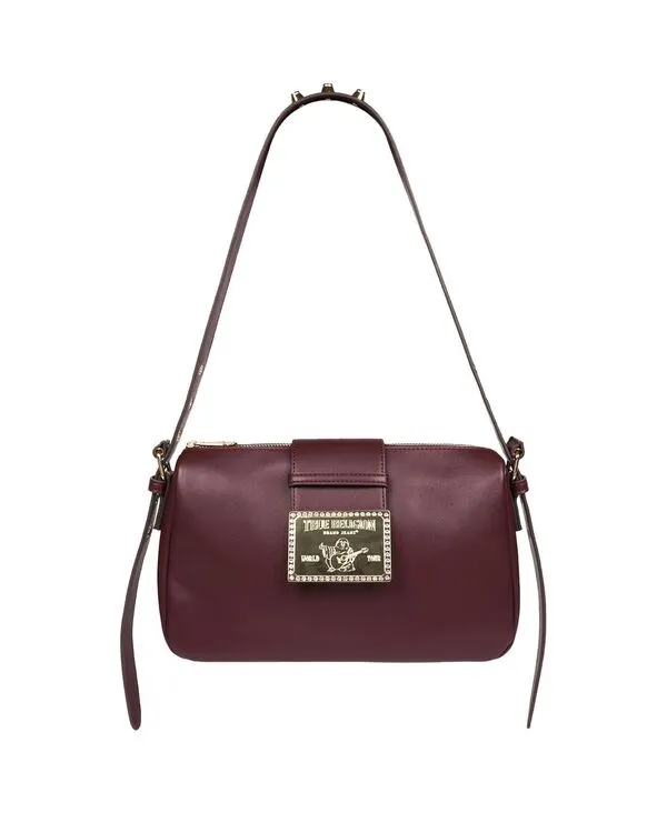 トゥルーレリジョン レディース バッグ True Religion East West Shoulder Bag with Belt Buckle Taburgundy バーガンディ