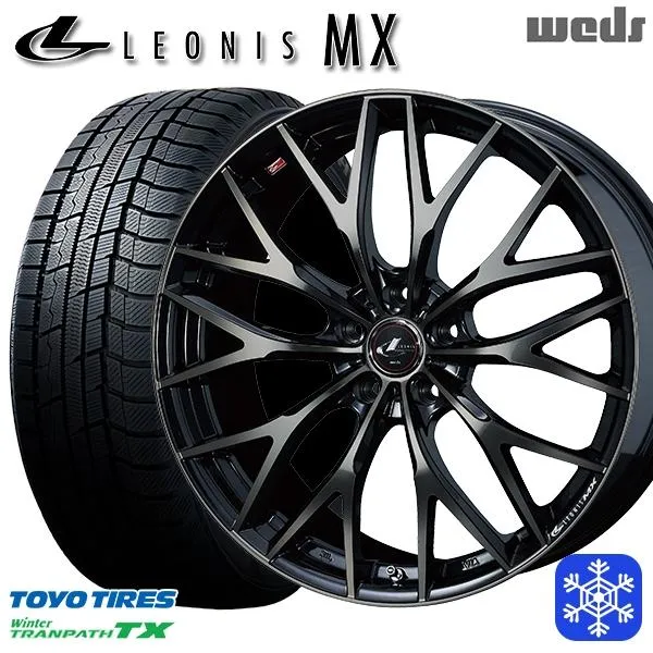 205/55R16インチ TOYO トーヨー ウィンター トランパス TX 5H114.3 スタッドレスタイヤホイール4本セット ウェッズ レオニス MX PBMC/TI