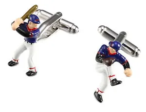 【送料無料】メンズアクセサリ― メンズカフスボタンバットカフリンクスダイレクトキャップファンbaseball mens gift cufflinks batsman and pitcher bat cap fan by cufflinks direct