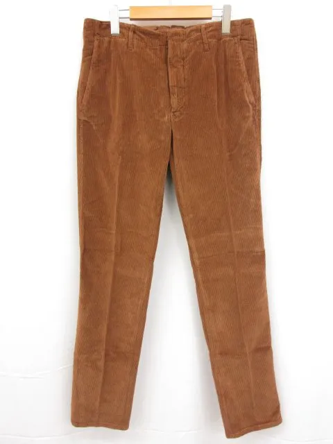 未使用 【インコテックス INCOTEX】 11X151 40687 641 定価40700円 コーデュロイ スラックス パンツ (メンズ) size33 茶系◇10SLP0768◇ 【中古】