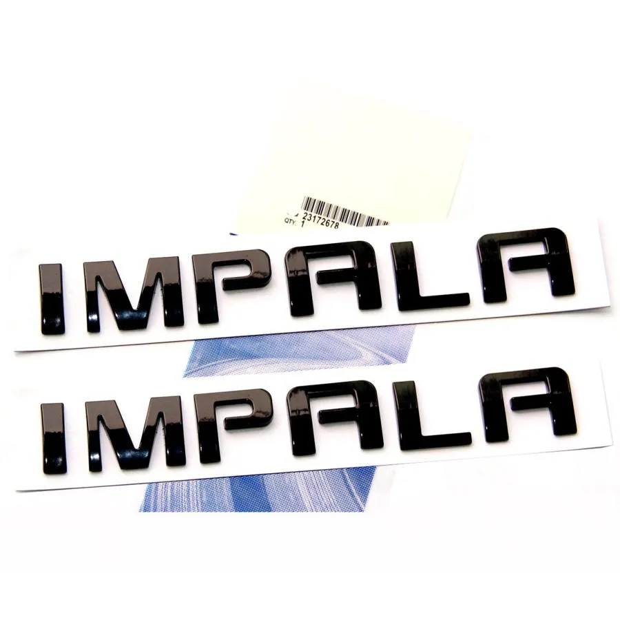 【並行輸入品】Yoaoo 2?x OEMブラックImpalaネームプレート合金Letterバッジエンブレム光沢for Chevrolet GM