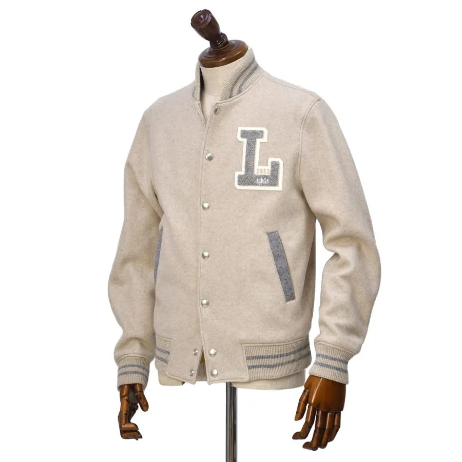 L.B.M.1911【エルビーエム1911】スタジャン アワードジャケット 9379 55704 2 ベージュ×グレー