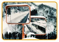 【80cm】カーブミラー 安全ミラー 道路反射鏡 商業施設内 道路鏡 角形 角型 600×800 寒冷地 凍結防止 雪 豪雪地帯 電熱防曇ミラー ナック・ケイ・エス 1mel6080s