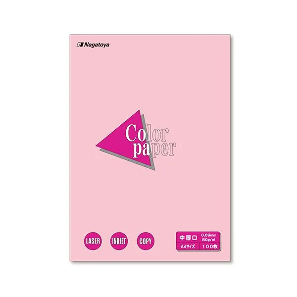 【ポイント20倍】(まとめ) 長門屋商店 Color Paper A4 中厚口 桃 ナ-3221 1冊（100枚）  【×30セット】