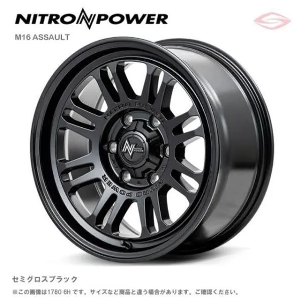 ナイトロパワー M16 アサルト ホイール4本セット 17x8.0J 6H 139.7 ＋20 セミグロスブラック/17インチ
