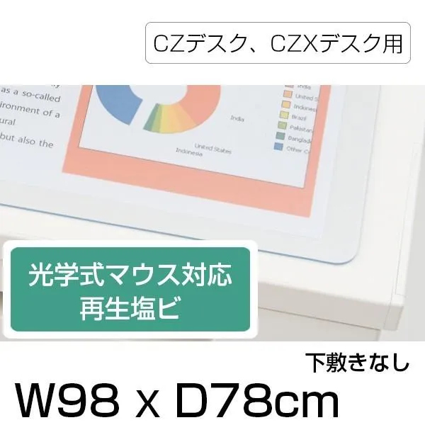 デスクマット CZデスク CZXデスク用 クリア タイプ 光学式マウス対応 再生塩ビ イトーキ 98×78 対応デスクサイズ:W100×D80 自社便 LCFN-108FS7S