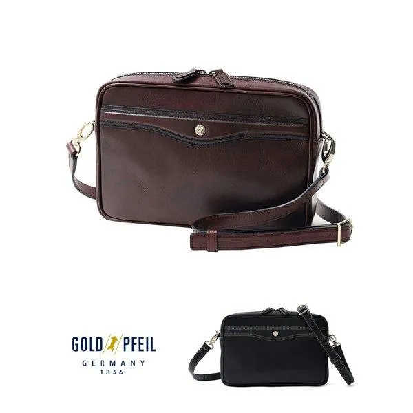 GOLD PFEIL  レザーメンズバッグ兼ショルダーバッグ　(オックスフォード)　≪メンズ お出かけ カジュアル 鞄 肩掛け 斜め掛け コンパクト 小さい 敬老の日 ≫