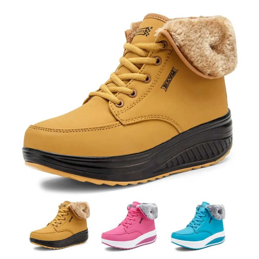 【並行輸入品】Optigard Women's Platform Lace up Snow Boots Arch Support Comfy