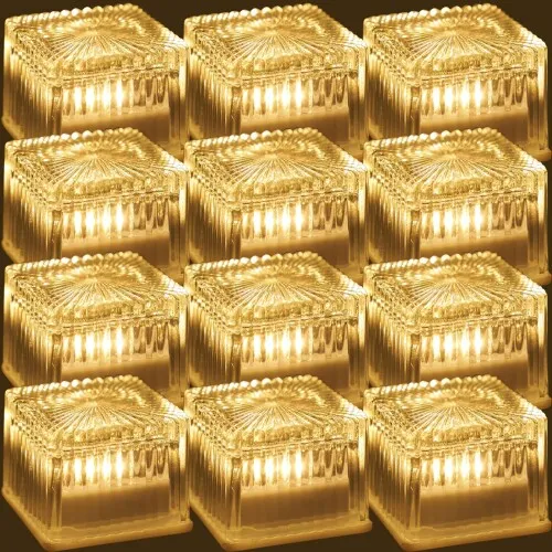 ガーデンマスター(Gardenmaster) LEDソーラーライト ガーデンブリック 12個セット 7cm RGB変色タイプ piccolo(ピッコロ) 自動点灯スイッチ ガーデンライト LEDライト 屋外 庭 防水 電気代不要 おし