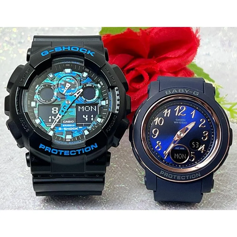 恋人たちのGショックペア G-SHOCK BABY-G ペアウォッチ カシオ   アナデジ GA-100CB-1AJF BGA-290SA-2AJF プレゼントラッピング無料 メッセージカード