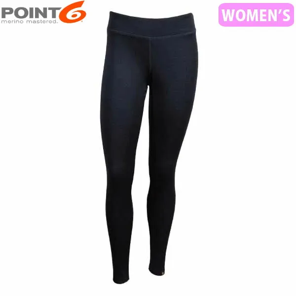 POINT6 ポイント6 レディース ベースレイヤー タイツ スパッツ Women Base Layer Mid-Weight Bottoms Black メリノウール P68005BLA