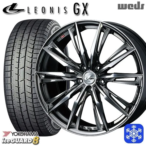4/17〜19 P10倍 225/60R18インチ ヨコハマ アイスガード IG80 5H114.3 スタッドレスタイヤホイール4本セット ウェッズ レオニス GX BMCMC