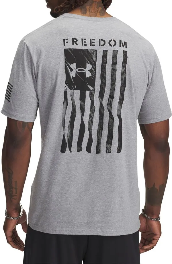 アンダーアーマー メンズ トップス Tシャツ グラフィック Under Armour Men Freedom Flagraphic T-Shirt Steelt Heather/ Black ブラック