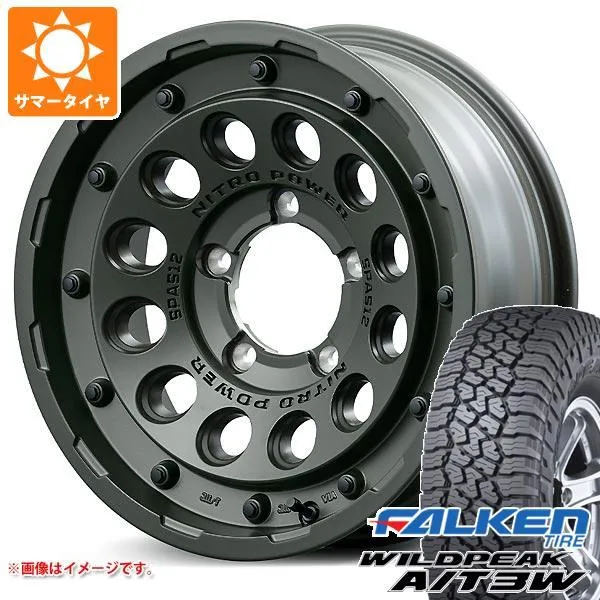 ジムニー用 サマータイヤ ファルケン ワイルドピーク A/T3W 175/80R16 91S ナイトロパワー H12 ショットガン タクティカルエディション 5.5-16