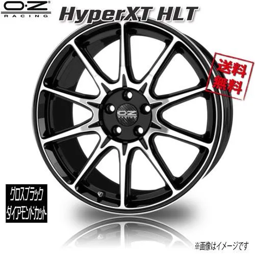 OZレーシング HyperXT HLT グロスブラックダイアモンドカット 22インチ 5H114 9J+40 4本 業販4本購入で送料無料