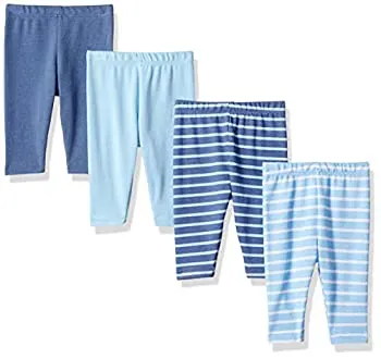 【中古】【輸入品・未使用】Hanes Ultimate [ヘインズ・アルティメイト] ニットパンツ 赤ちゃん用 柔軟 4個セット US サイズ: 0-6 Months カラー: ブルー