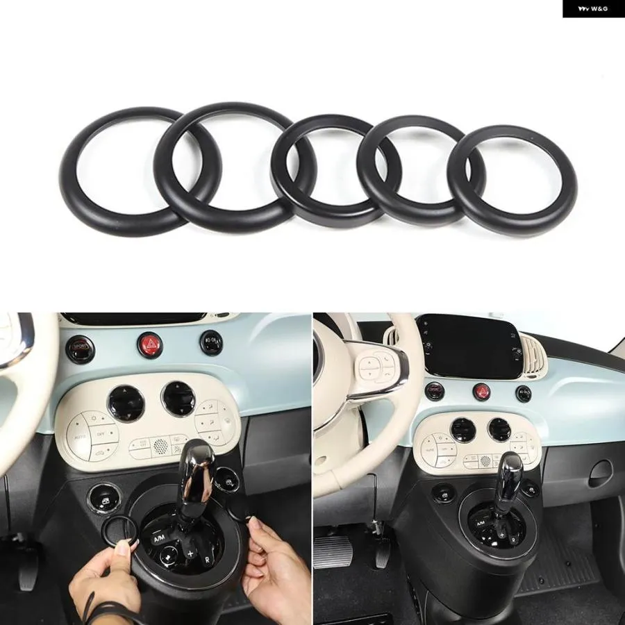並行輸入品 フィアット 500 500C 595 595C 695 695C 2008-23 車用 ダブルフラッシングガラス リフティングデコレーションリング