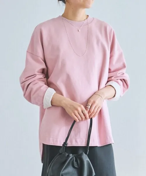 tシャツ シャツカフス裏毛プルオーバー レディース