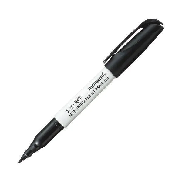 (まとめ) モナミ NON-PERMANENTMARKER（ACCU LINER PEN X-FINE） 黒 12901 1カートン（12本） 〔×10セット〕