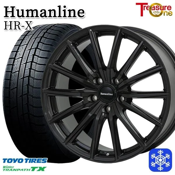 195/60R16インチ TOYO トーヨー ウィンター トランパス TX 5H100 スタッドレスタイヤホイールセット ヒューマンライン HR-X TB