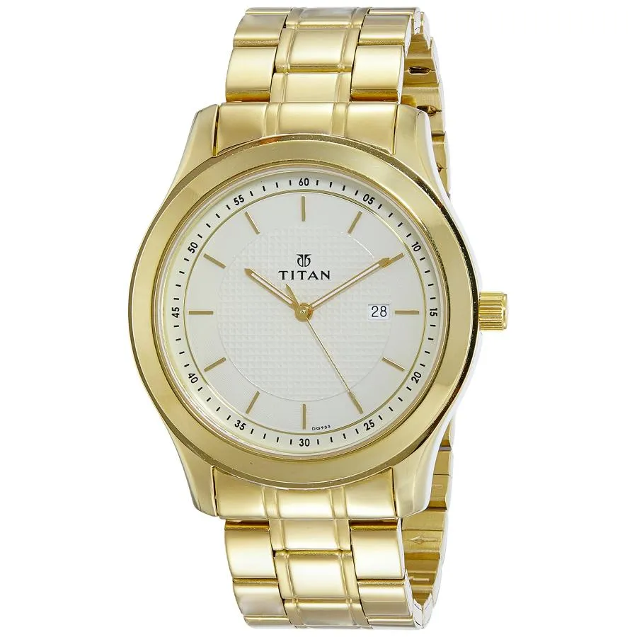 タイタンRegalia Baronアナログシャンパンダイヤルメンズwatch-1627ym04