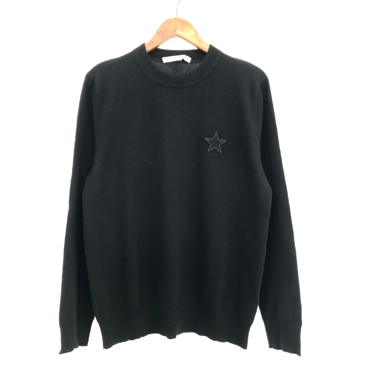 GIVENCHY ジバンシィ カシミヤセーター/BM900J400N/スターパッチ  サイズ:L     ブラック メンズ【中古】