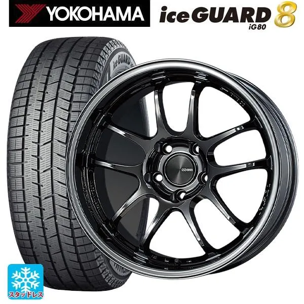 送料無料 スタッドレスタイヤホイール 4本セット 2025年製 245/45R18 100Q XL ヨコハマ アイスガード8(IG80) エンケイ パ