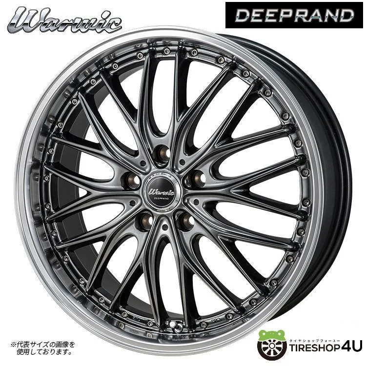 4本購入で送料無料 MONZA JAPAN Warwic DEEPRAND 17x7.0J 5/114.3 +38 ハイパーブラック/ミラーカットポリッシュリム 新品ホイール1本価格 【代引き不可】