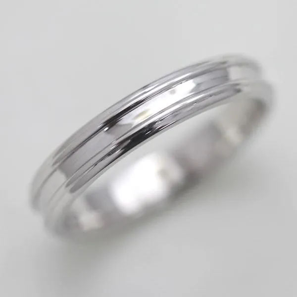 結婚指輪 安い プラチナ メンズリング PT100 pt10% シンプル リング 2本ライン 鏡面 つや有り 指輪 マリッジリング 爆買