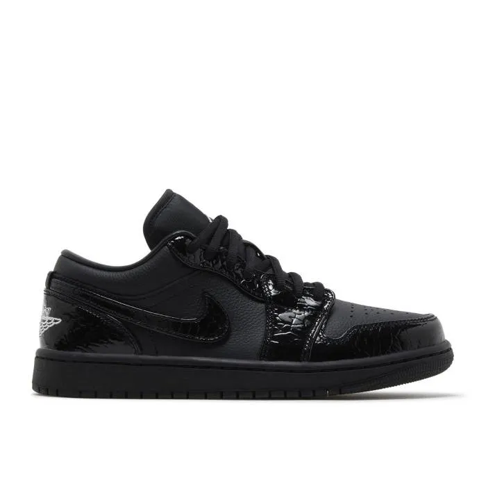 ナイキ エアジョーダン Air Jordan 【 Wmns Jordan 1 Low Se Black Croc Women Black/White/Metallic Silver 】 レディース 黒色 ブラック 白色 ホワイト Silver 銀色・シルバー