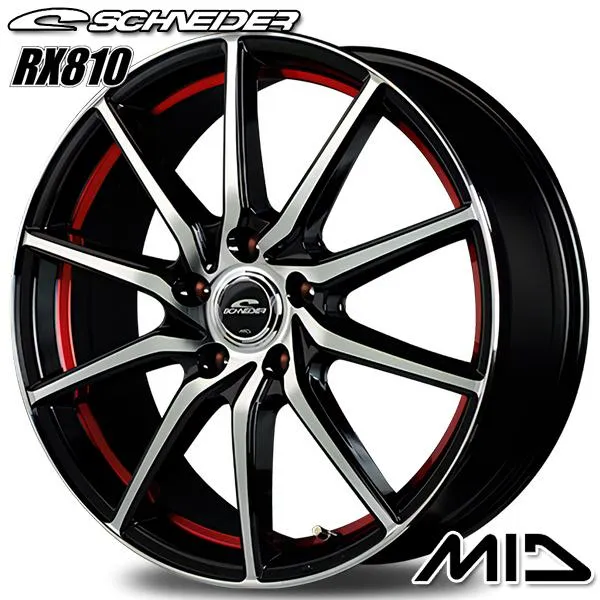 オールシーズンタイヤ ホイールセット 225/55R17インチ 5H100 MID RX810 RED コンチネンタル DWS06+