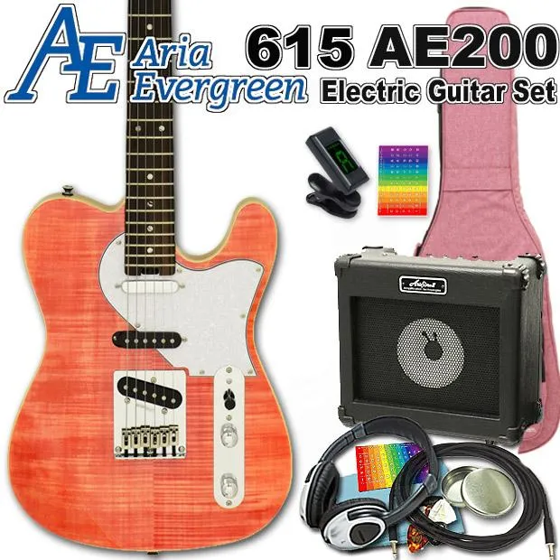 AriaProII 615 AE200 MP アリア・エヴァーグリーン エレキギター 初心者 15点 入門セット