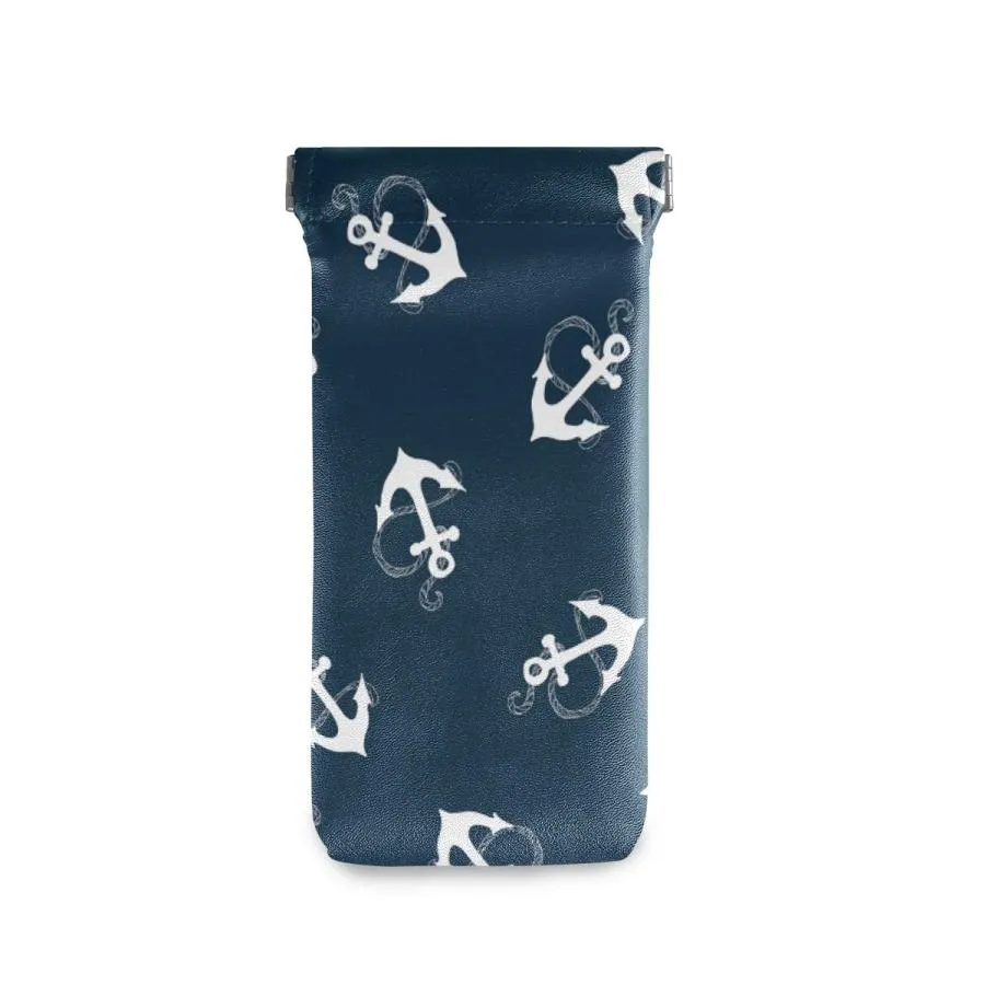 【並行輸入品】Sunglasses Pouch Beach Nautical Sea Anchor Squeeze Top Glasses P