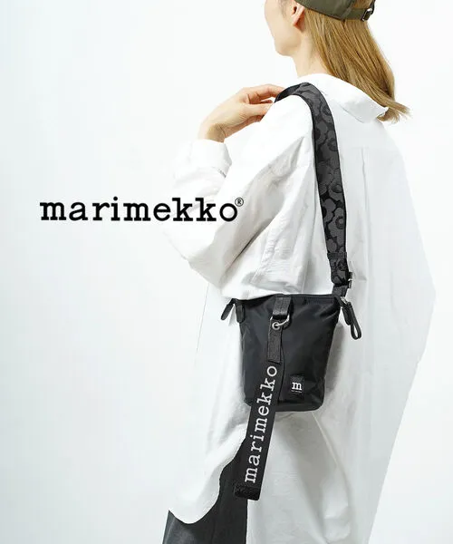【ポイント2倍】マリメッコ marimekko ショルダーバッグ クロスボディ バケツバッグ 斜め掛け ロゴ ウニッコ ブラック 黒 ギフト プレゼント 大人 ソリッド・52239291201-0062401(レディース)