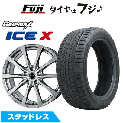新品国産車用 5穴100車 スタッドレスタイヤ ホイール4本セット アイスX BSW ブラックサイドウォール(限定) 225/45R18 エクシーダー E03【限定】 7.5J 18インチ