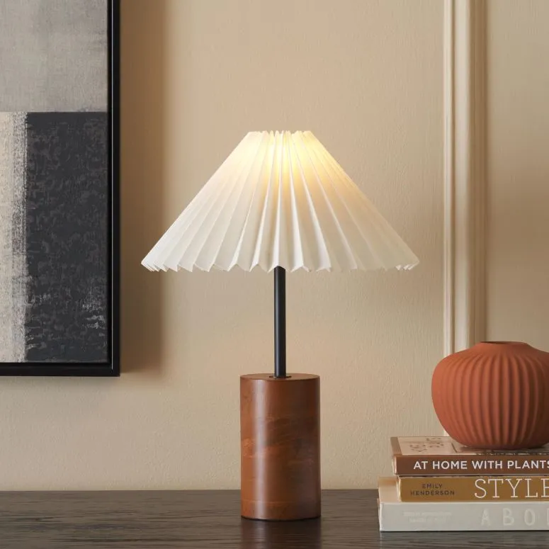 サファヴィヤ safavieh テーブルランプ サファビヤ サファヴィア SAFAVIEH Lighting Collection Dani Walnut/Black 16-inch Table Lamp (LED Bulb Included) 【並行輸入品】