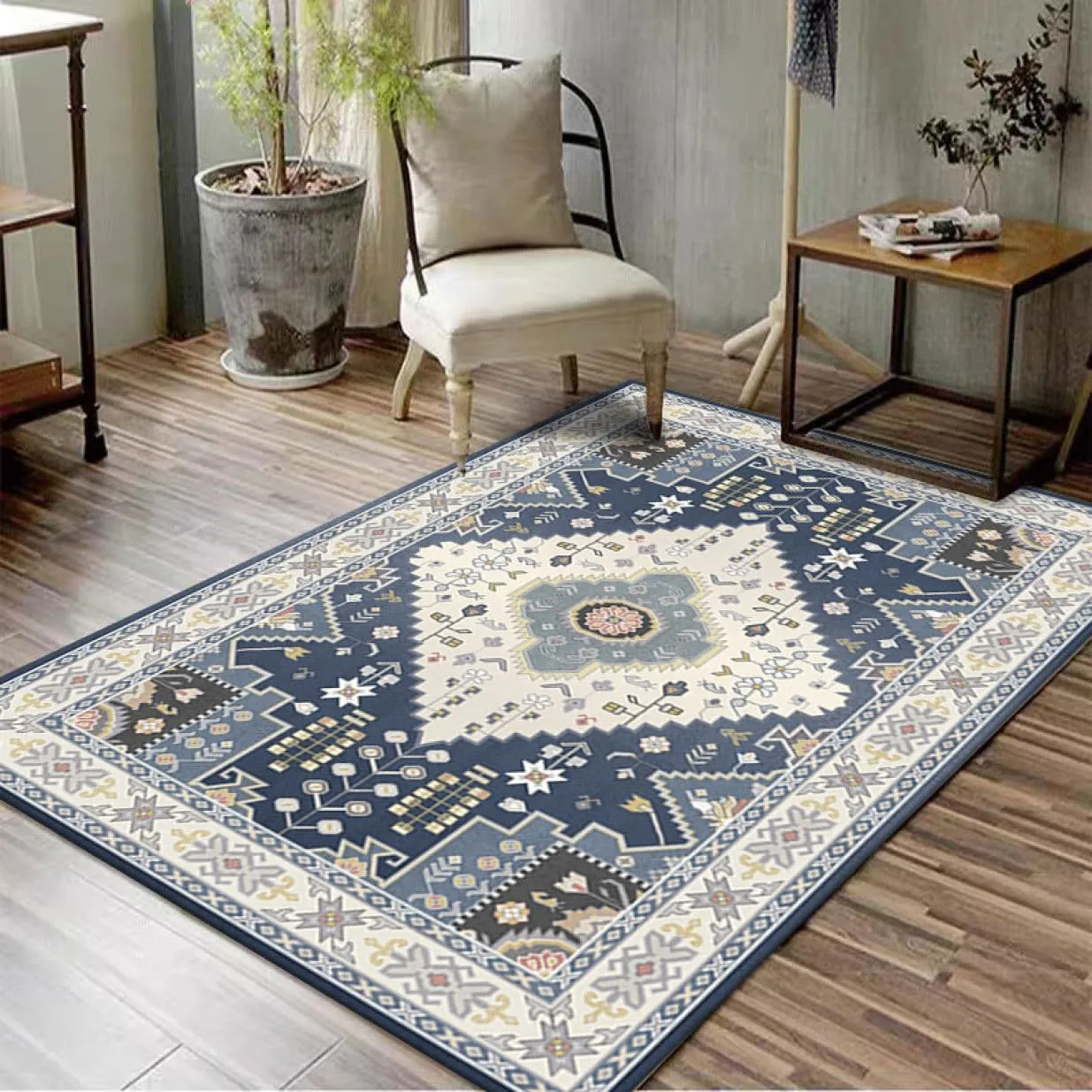 ラグ ヴィンテージ風 レトロ 四畳半 オシャレ カラー36 ペルシャ絨毯風 カーペット 80x160cm オリエンタル 花柄 絨毯 ペルシャ風 エスニック ラグカーペット 長方形 3畳 床暖房対応 四