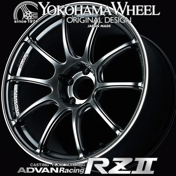 アドバン レーシング RZ2 RZII 輸入車用 アルミホイール 19×8.0J 5/112 +42 M14 レーシングハイパーブラック\u0026リング V1907