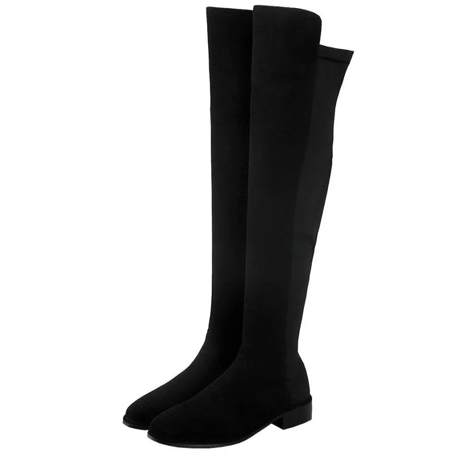 【並行輸入品】Parisuit Women's Flat Over The Knee Boots Stretch Thigh High Boo