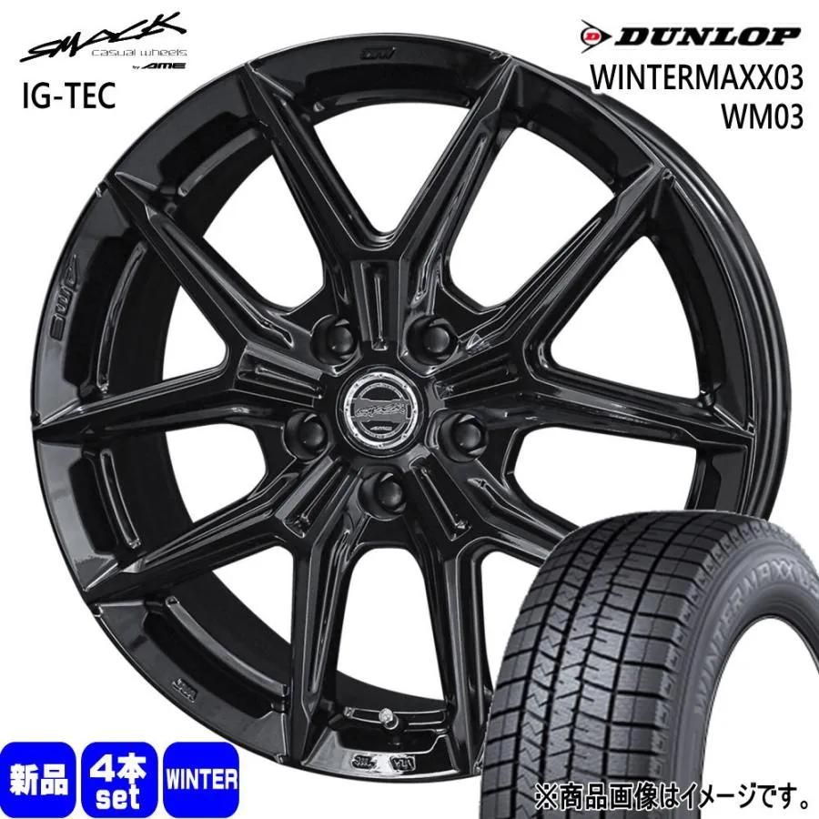 215/45R18 89Q ダンロップ WINTERMAXX03 WM03 冬用 スタッドレスタイヤ SMACK IG-TEC 90系 ノア ヴォクシー MAZDA3 アクセラ