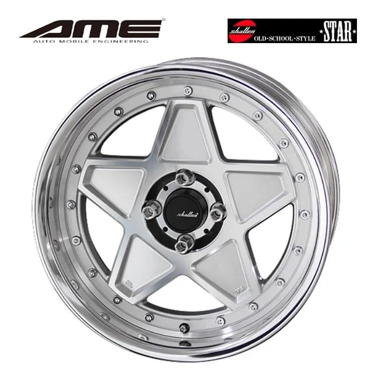 17インチ 4H100 7J 7J+32 4穴 ホイール 【1本単品 新品】 アイスシルバー SHALLEN STAR SuperLowTypeDisk 送料無料 共豊