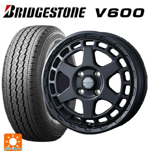 送料無料 サマータイヤホイールセット 2026年製 155/80R14 88/86N ブリヂストン V600 正規品 ウェッズ マッドヴァンス X タ