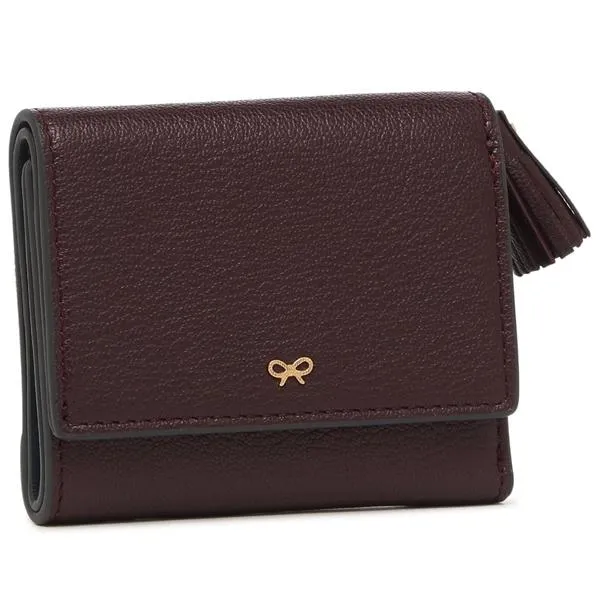 アニヤハインドマーチ 三つ折り財布 ピーピングアイズ ミニ ウォレット ワインレッド ブルー レディース ANYA HINDMARCH 5050925204866