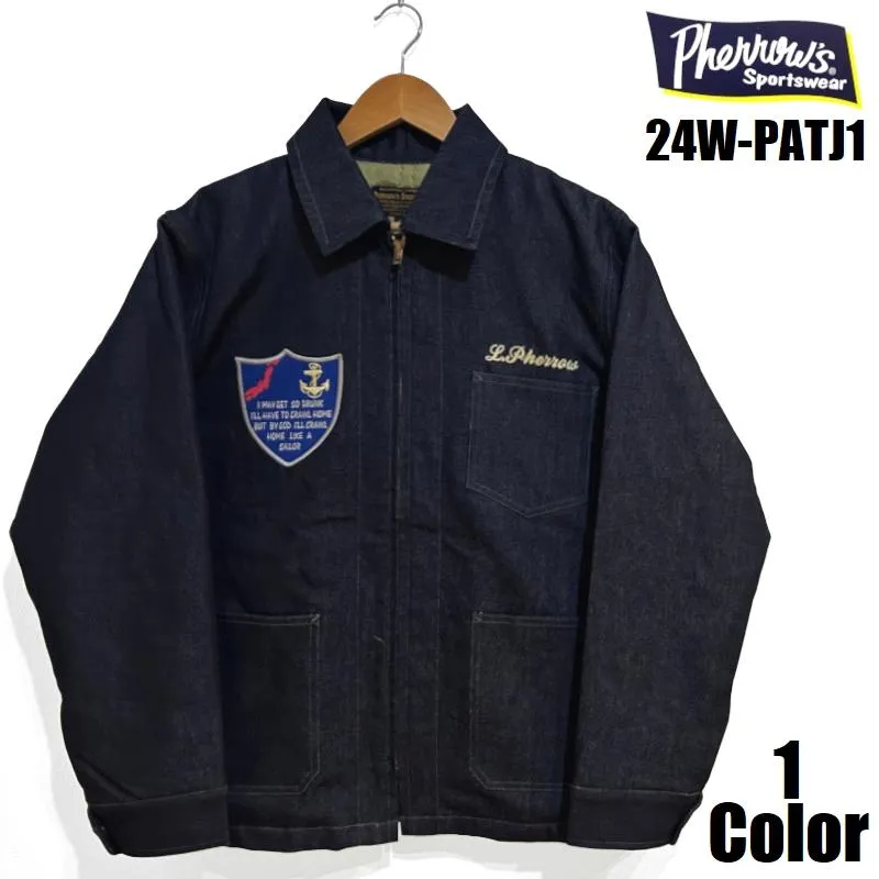 フェローズ 'L.Pherrow'デニムツアージャケット Pherrow's EASY NAVY 24W-PATJ1 コーチジャケット 長袖 国産 日本製 メンズ アメカジ 送料無料